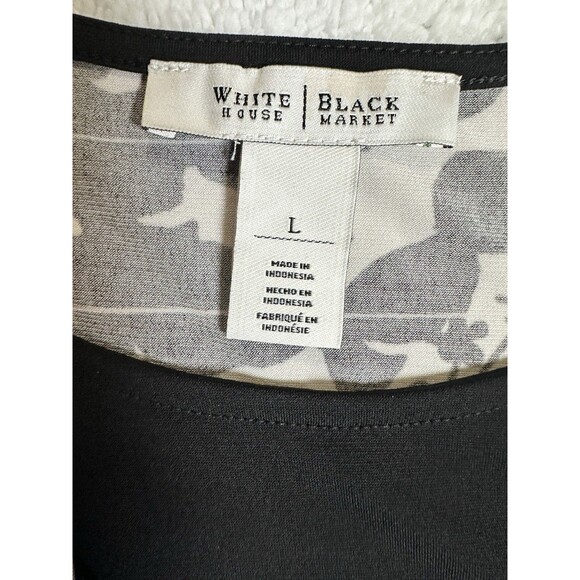 WHBM Women’s Black White Geometric Drape Tank Top Small EUC Sz L - Picture 5 of 7